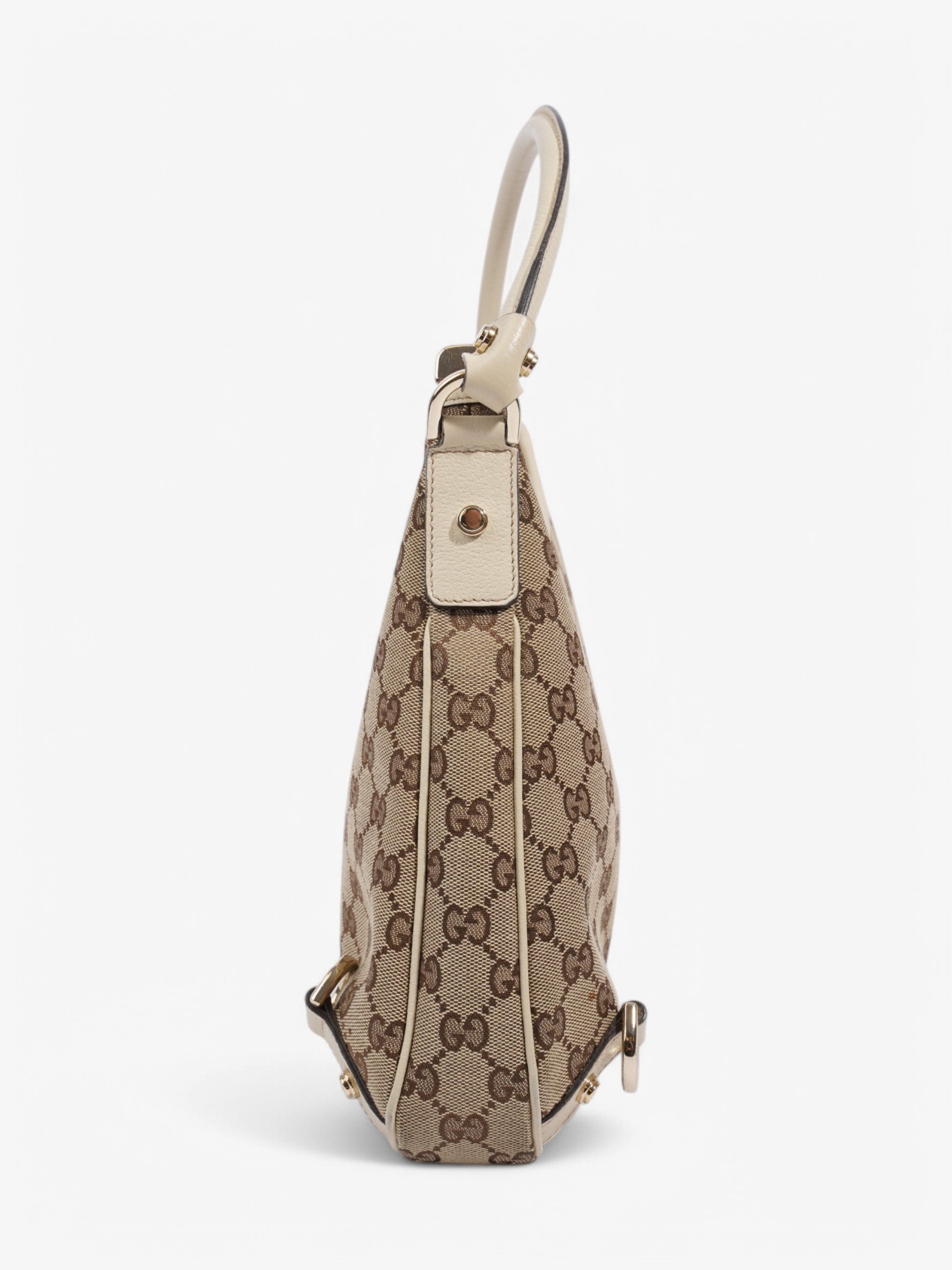 Gucci Abbey Ring Supreme Shoulder Bag Canvas White Jewelry