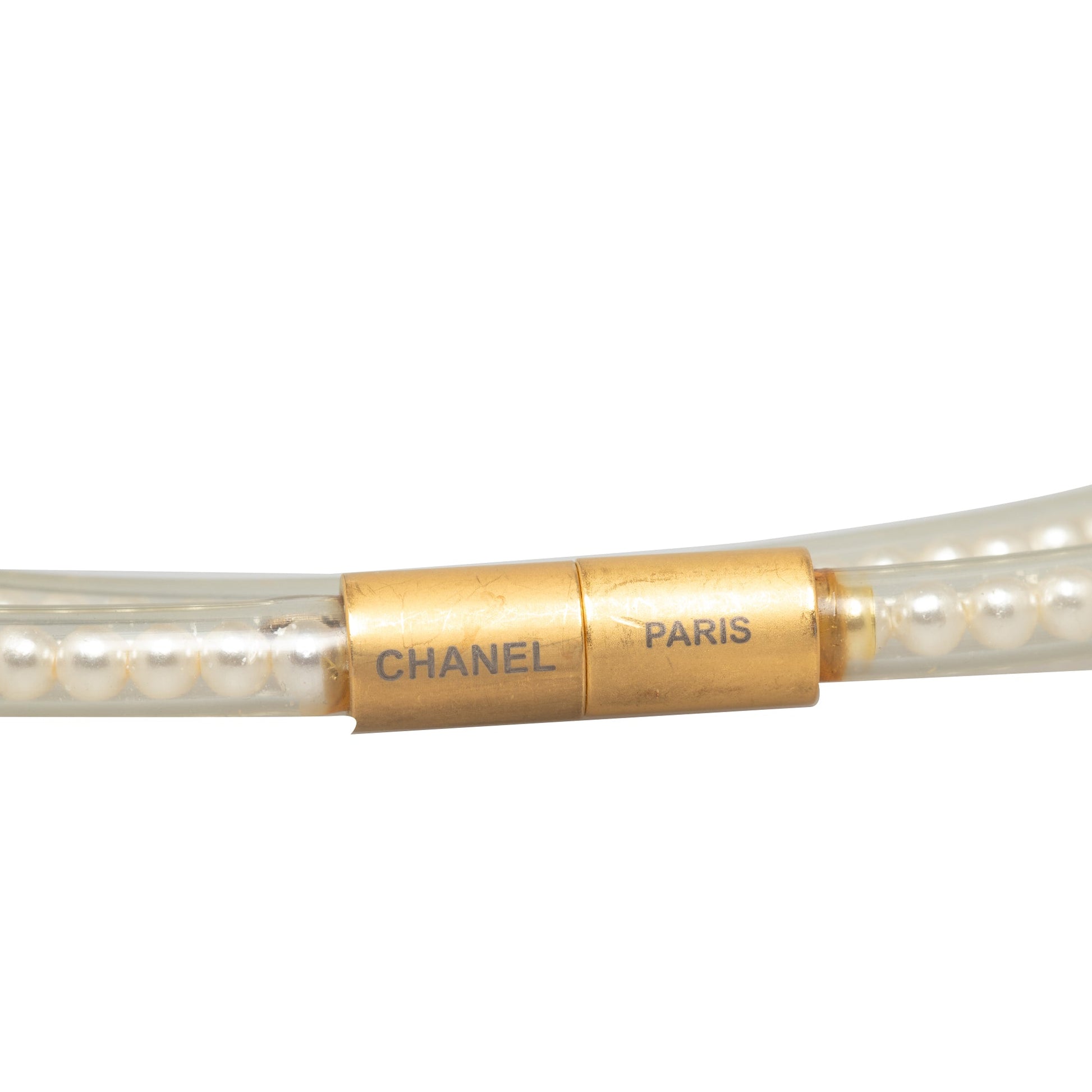 CHANEL CC Faux Pearl Choker Costume Necklace