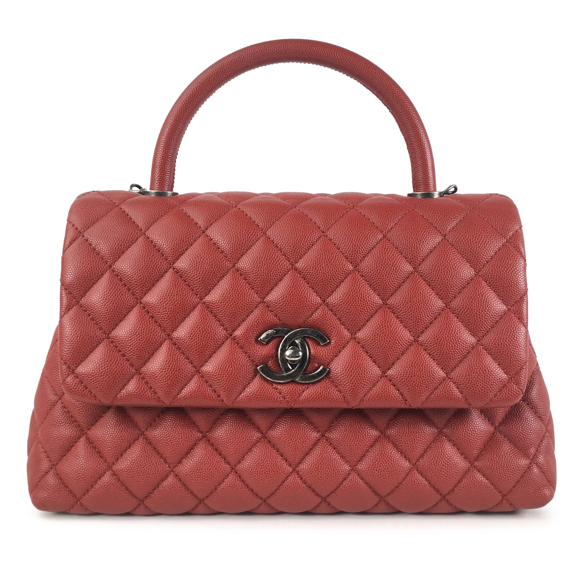 CHANEL Medium Caviar Coco Top Handle Bag