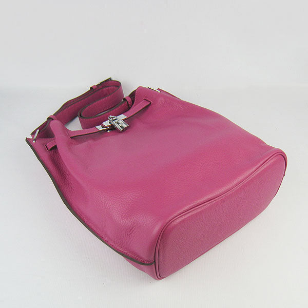 Hermes Luxury Nappa Shoulder Bag Peach Leather Silver