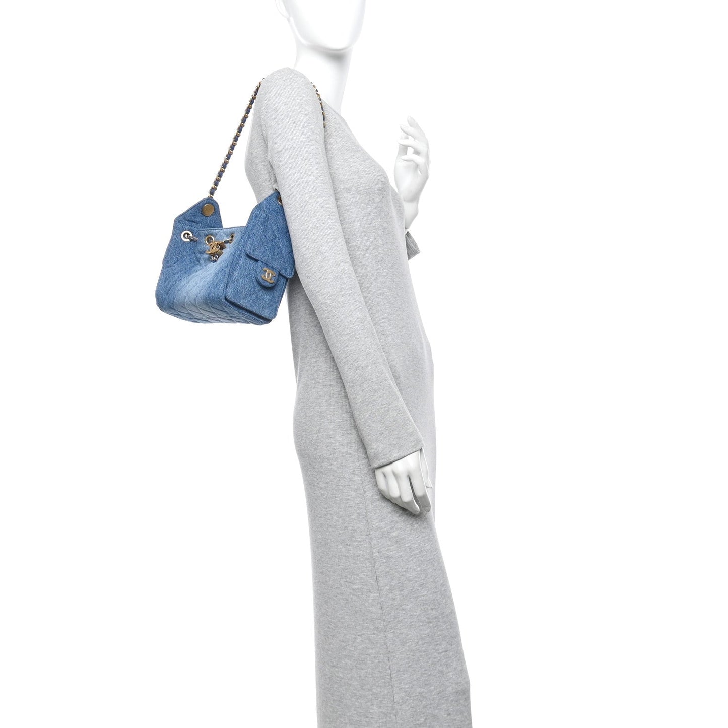Chanel Washed Denim Quilted Mini 25 Handbag Blue