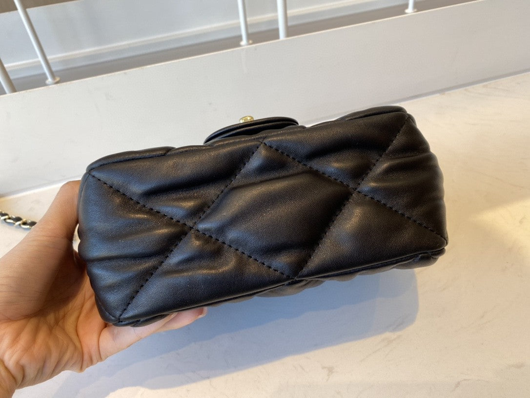 CHLSmall Hardware , ’s , Black Gold Flap Shoulder Bag