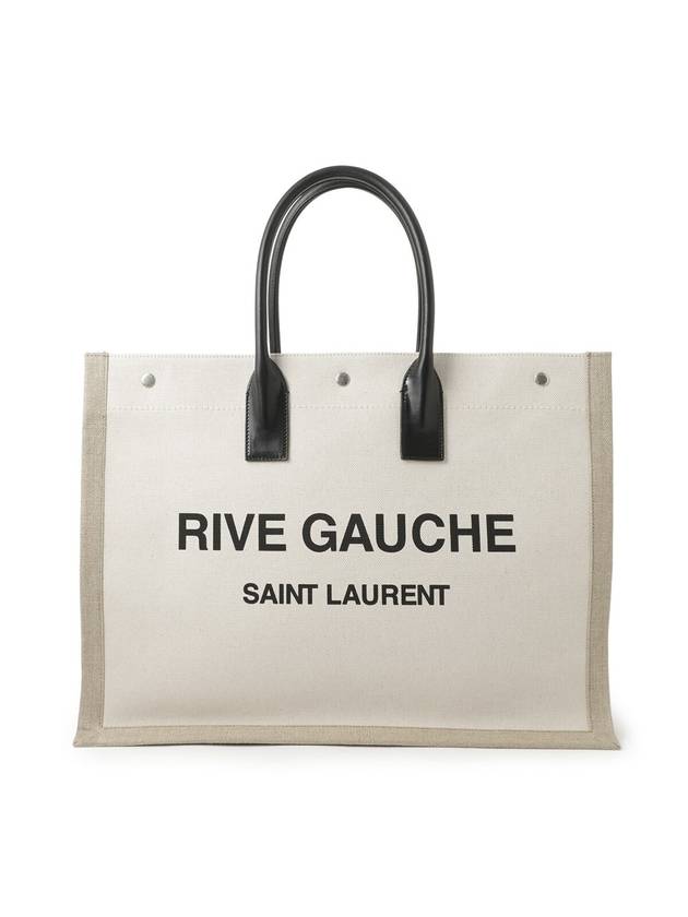 YSL Saint Laurent Luxury Trending Rive Gauche Smooth Tote Bag Leather Canvas Beige