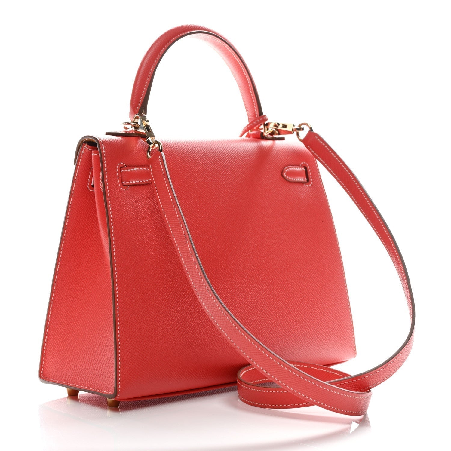 Hermes Epsom Candy Kelly Sellier Rose Jaipur Handbag Gold Travel Bag