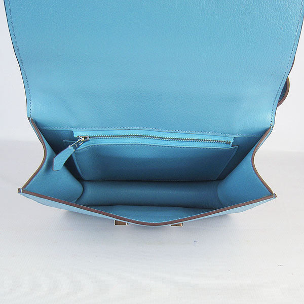 Hermes Luxury Constance Cowskin Bag H Light Leather Blue Travel Bag