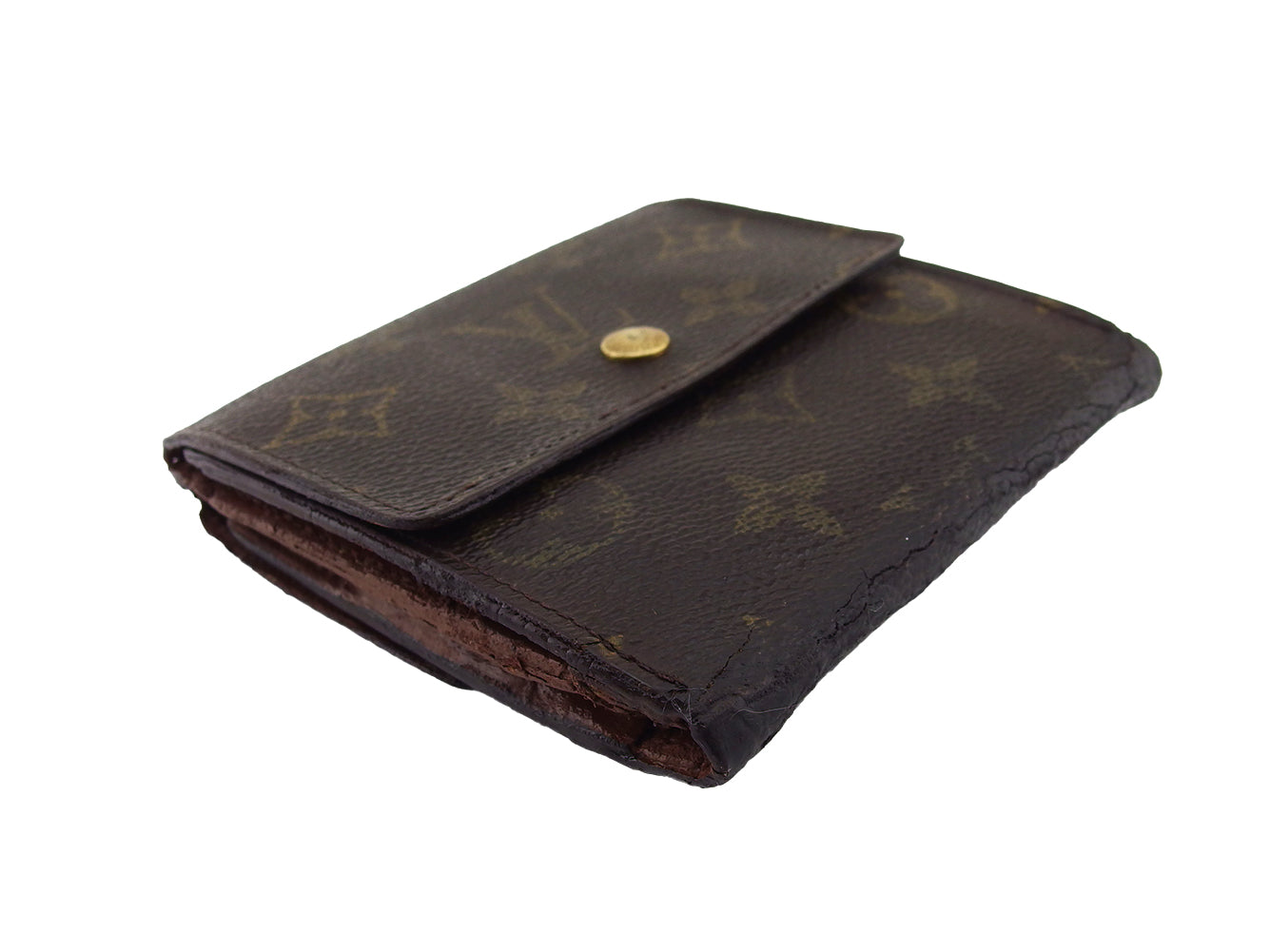 Louis Vuitton Bifold M61652 Porte Monnaie Billets Brown Beige Wallet Case A2005