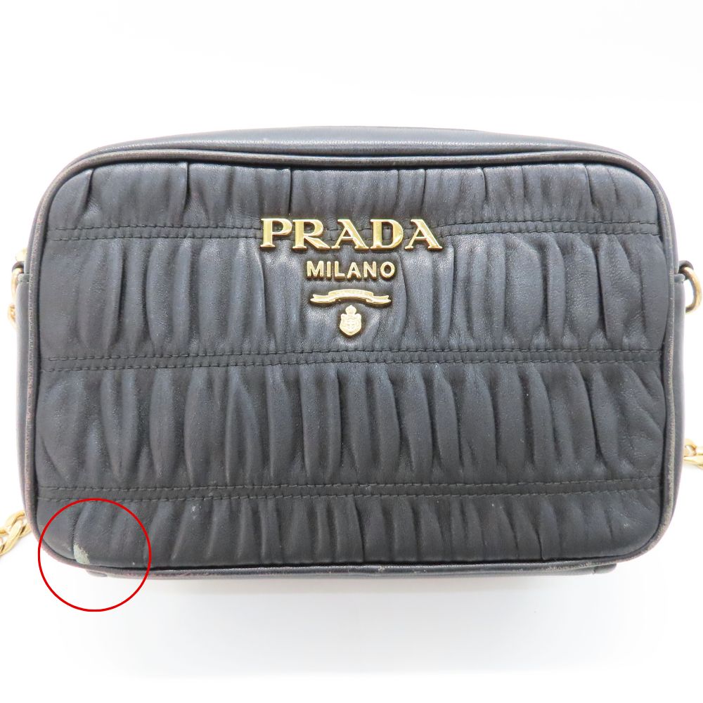 Prada 1Bh112 Shoulder Bag Leather Nylon