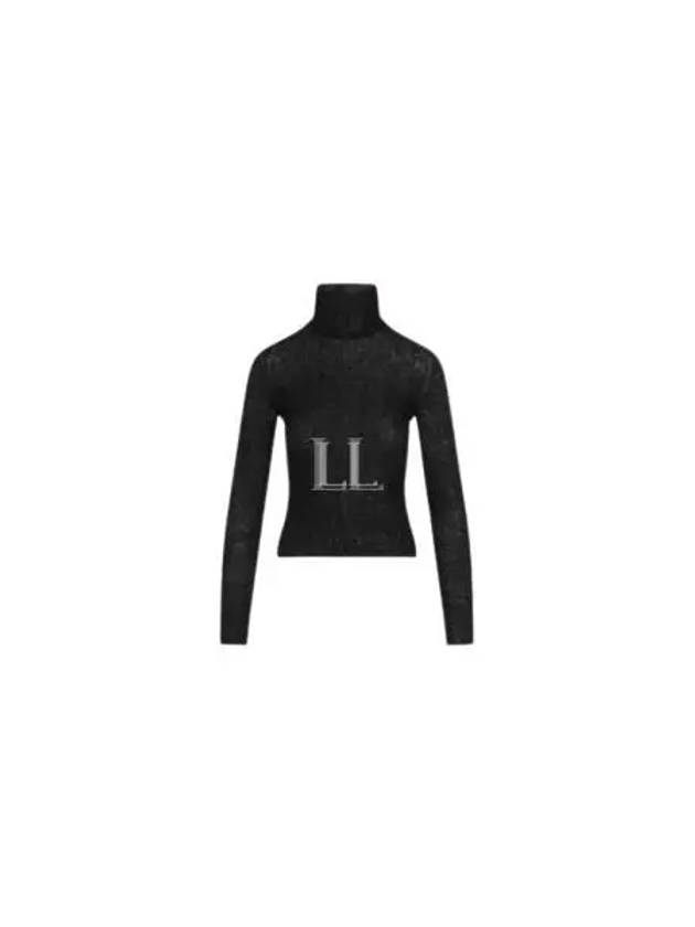YSL Saint Laurent Luxury Trending Ribbed Knit Turtleneck Handbag Black Travel Bag