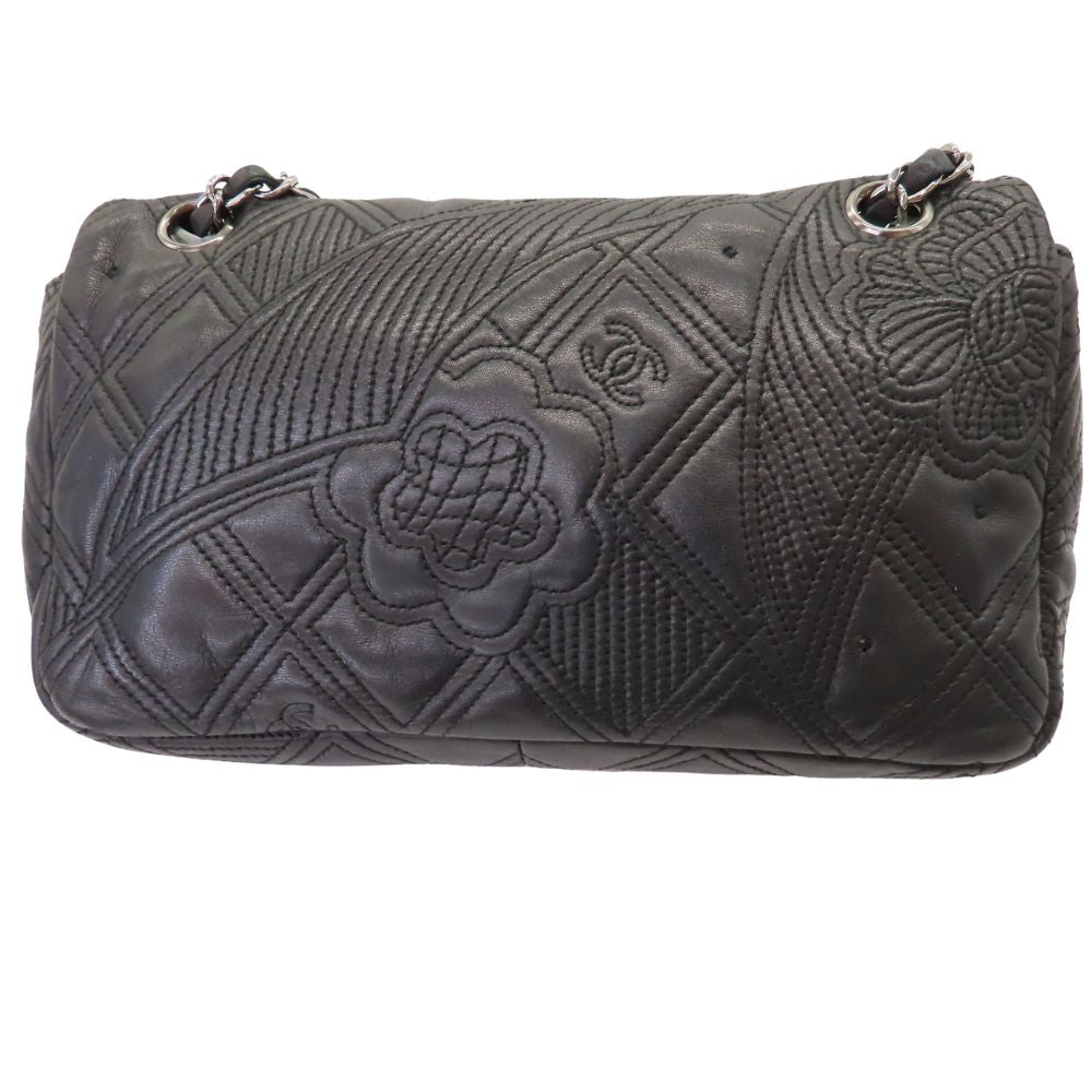 Chanel Lambskin Matelasse 2way Shoulder Bag Camellia Stitch