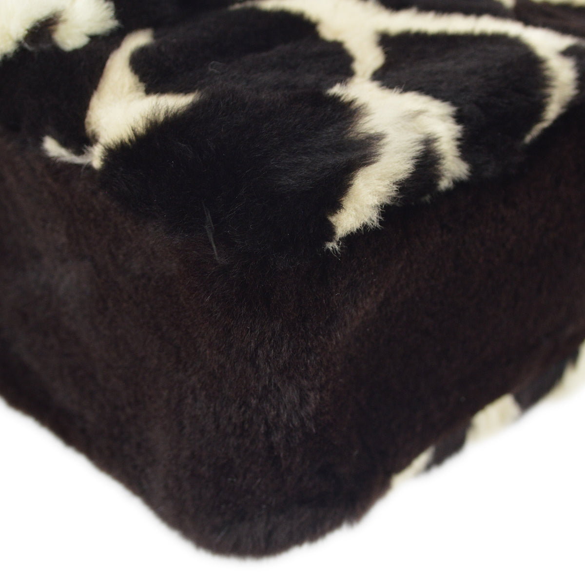 Chanel Brown Fur Suede Straight Flap Shoulder Bag