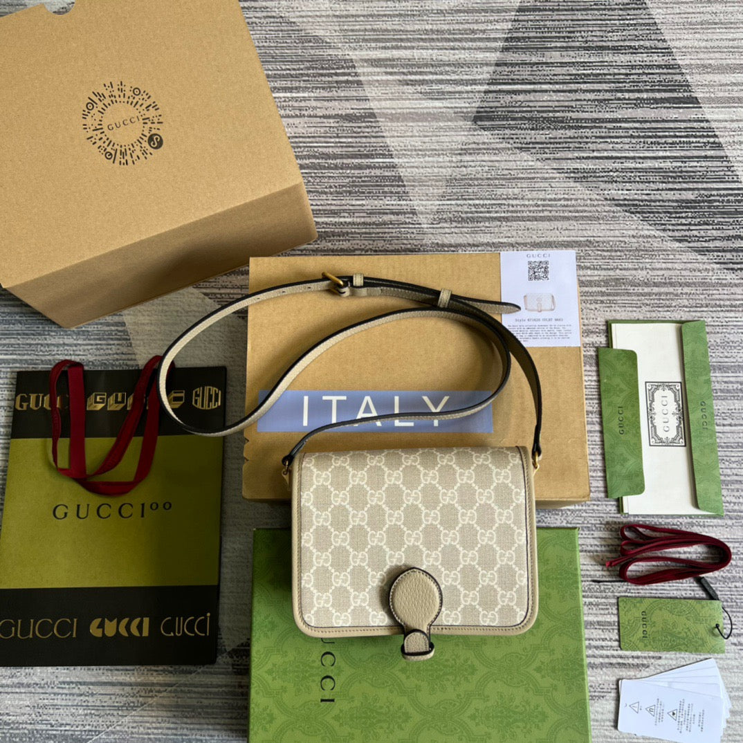 gg Interlocking G , ’s Beige Mini Shoulder Bag