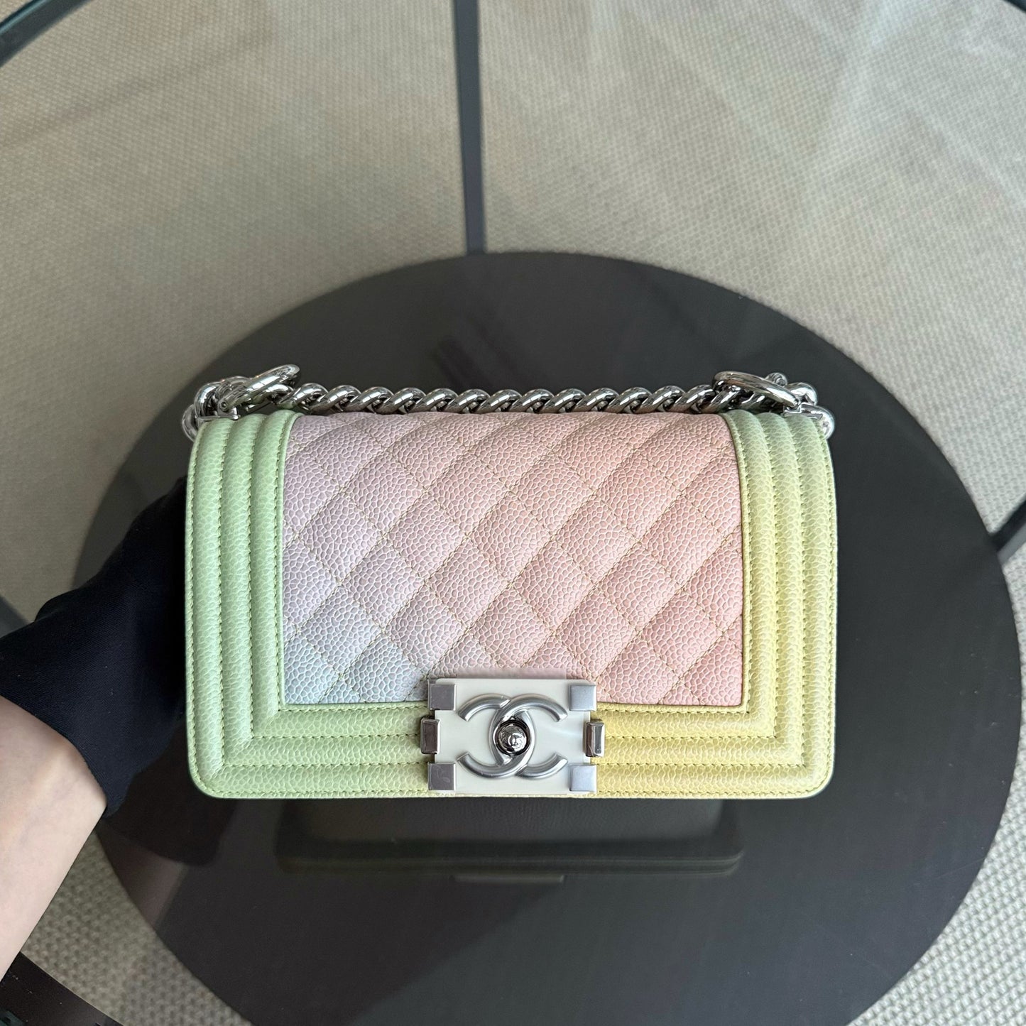 Chanel Boy Small - Caviar 20CM Quilted Raibow Limited Edition Series 25