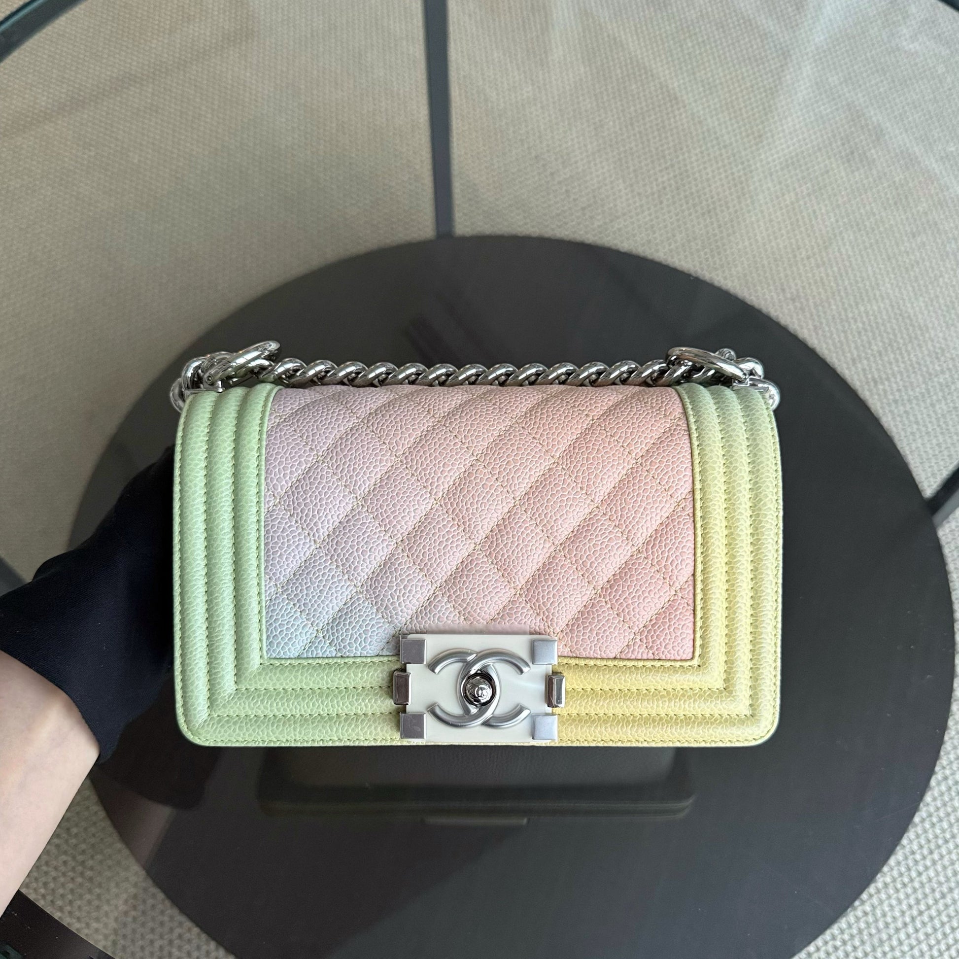 Chanel Boy Small - Caviar 20CM Quilted Raibow Limited Edition Series 25