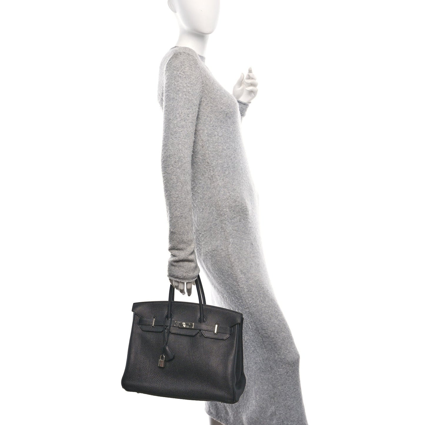 Hermes Togo Birkin Handbag Black Travel Bag 35 Black 1748550