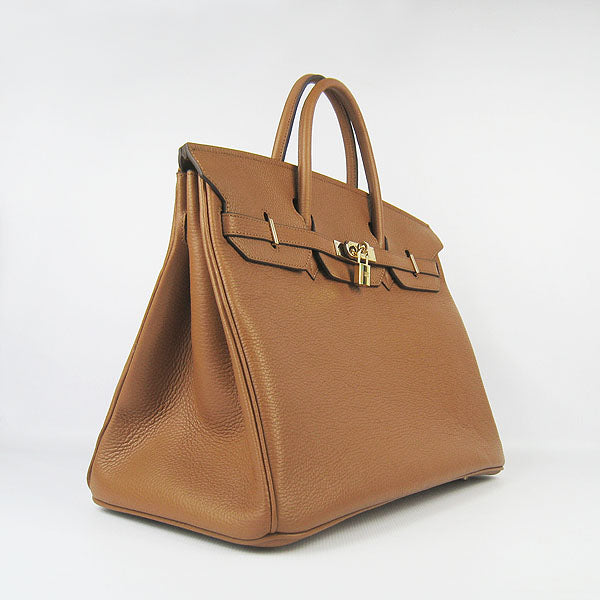 Hermes Luxury Birkin Cm Togo Handbags Light Coffee Leather Gold Travel Bag Coffee Golde