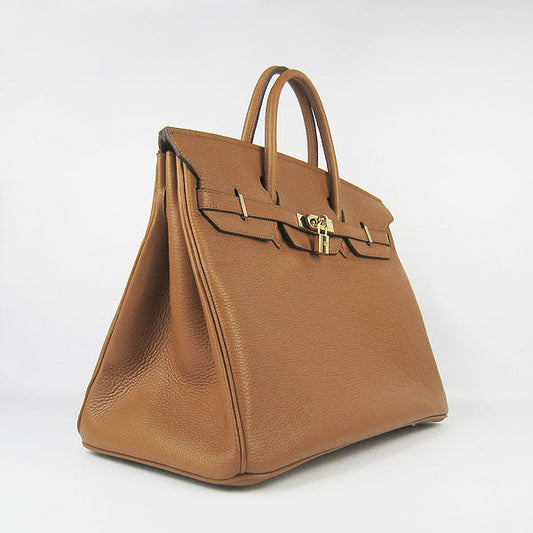 Hermes Luxury Birkin Cm Togo Handbags Light Coffee Leather Gold Travel Bag Coffee Golde