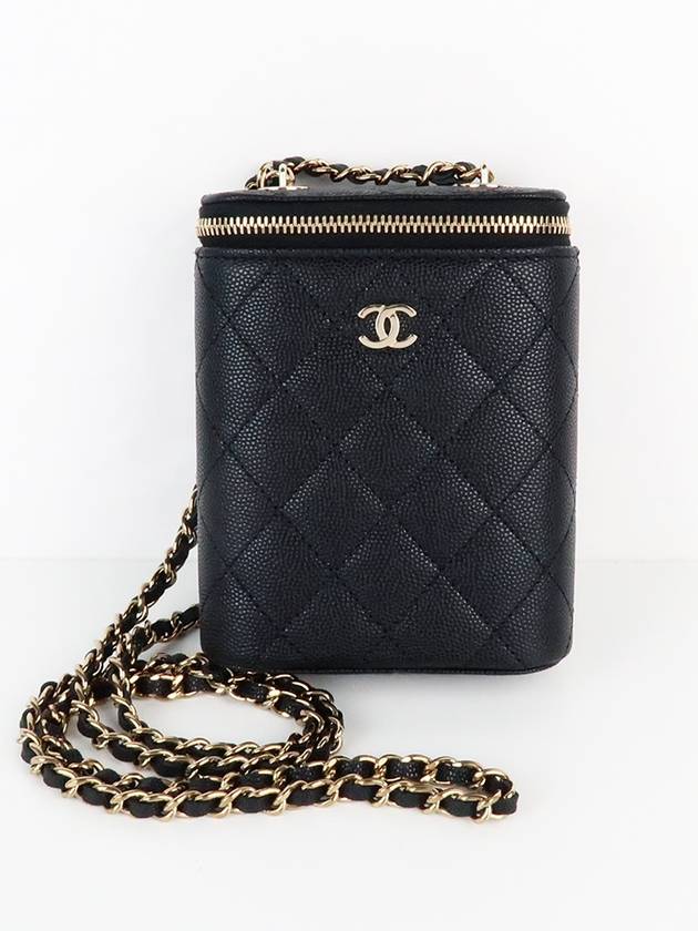 Classic Gold Hardware Small Grained Calfskin Cross Bag Black Chanel