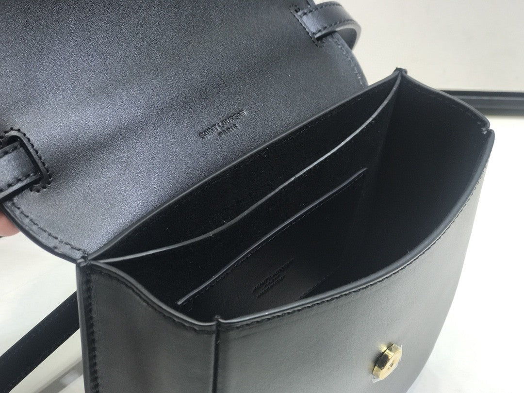YSL Saint Laurent Kaia 8.5in 22cm Black Medium Shoulder Bag