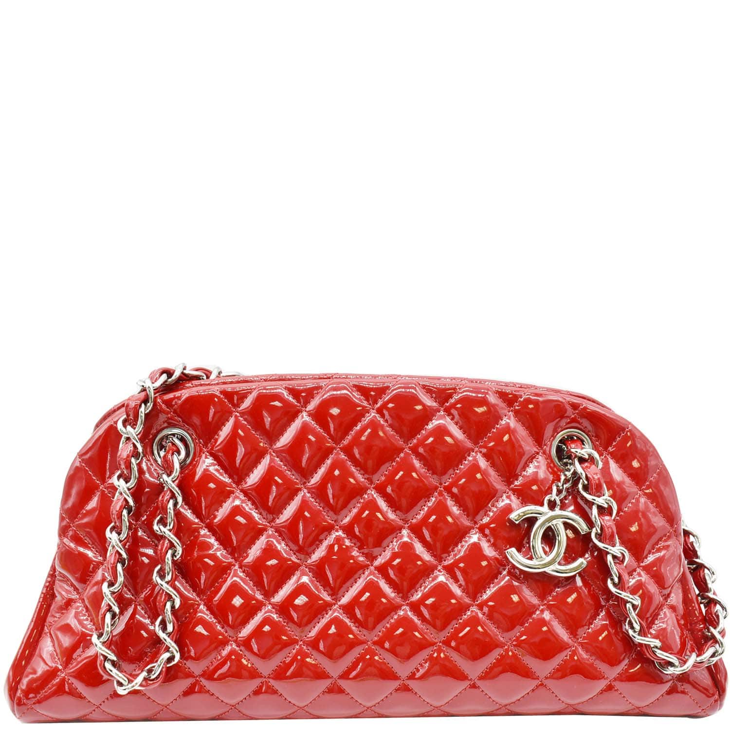 Chanel Just Mademoiselle New Rep Bowling Bag Leather Red Shoulder Bag