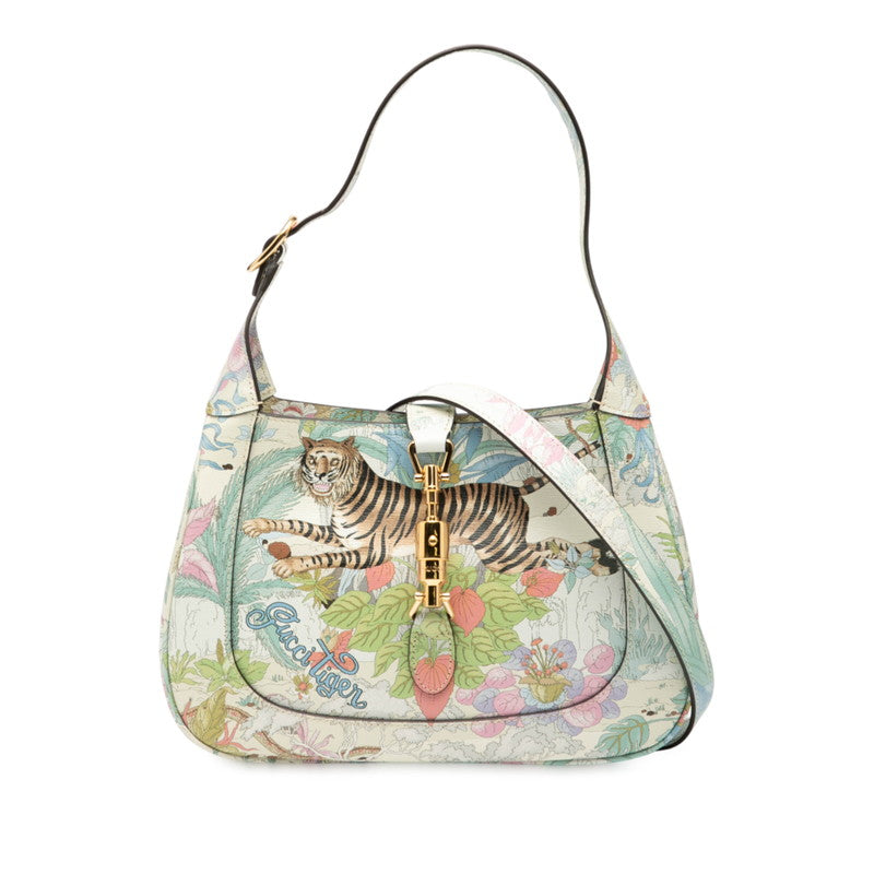 Gucci Jackie Tiger Motif 2Way Bag Leather Travel Bag