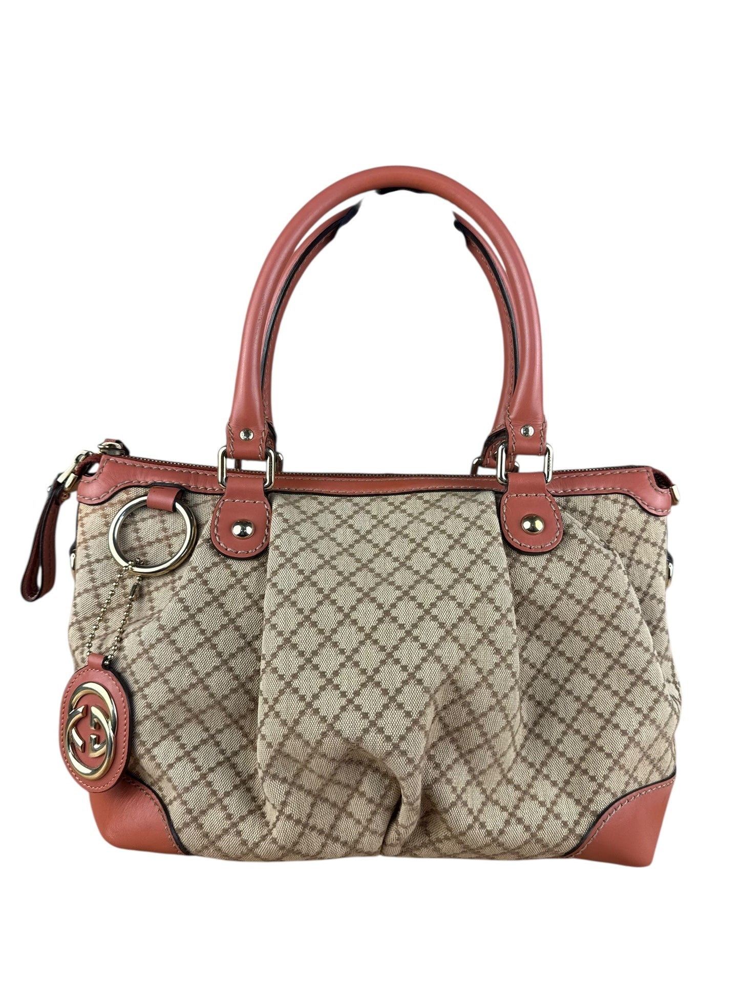Gucci Sukey Diamante Canvas Top Handle Bag