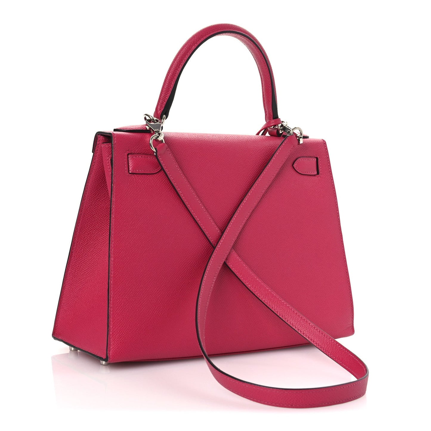 Hermes Epsom Verso Kelly Sellier Framboise Prune Handbag Travel Bag