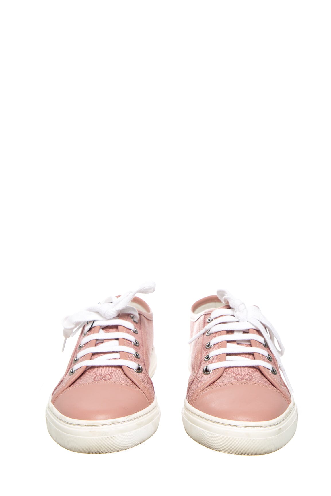 Gucci Pink Canvas GG Lace Up Sneakers SZ 35.5