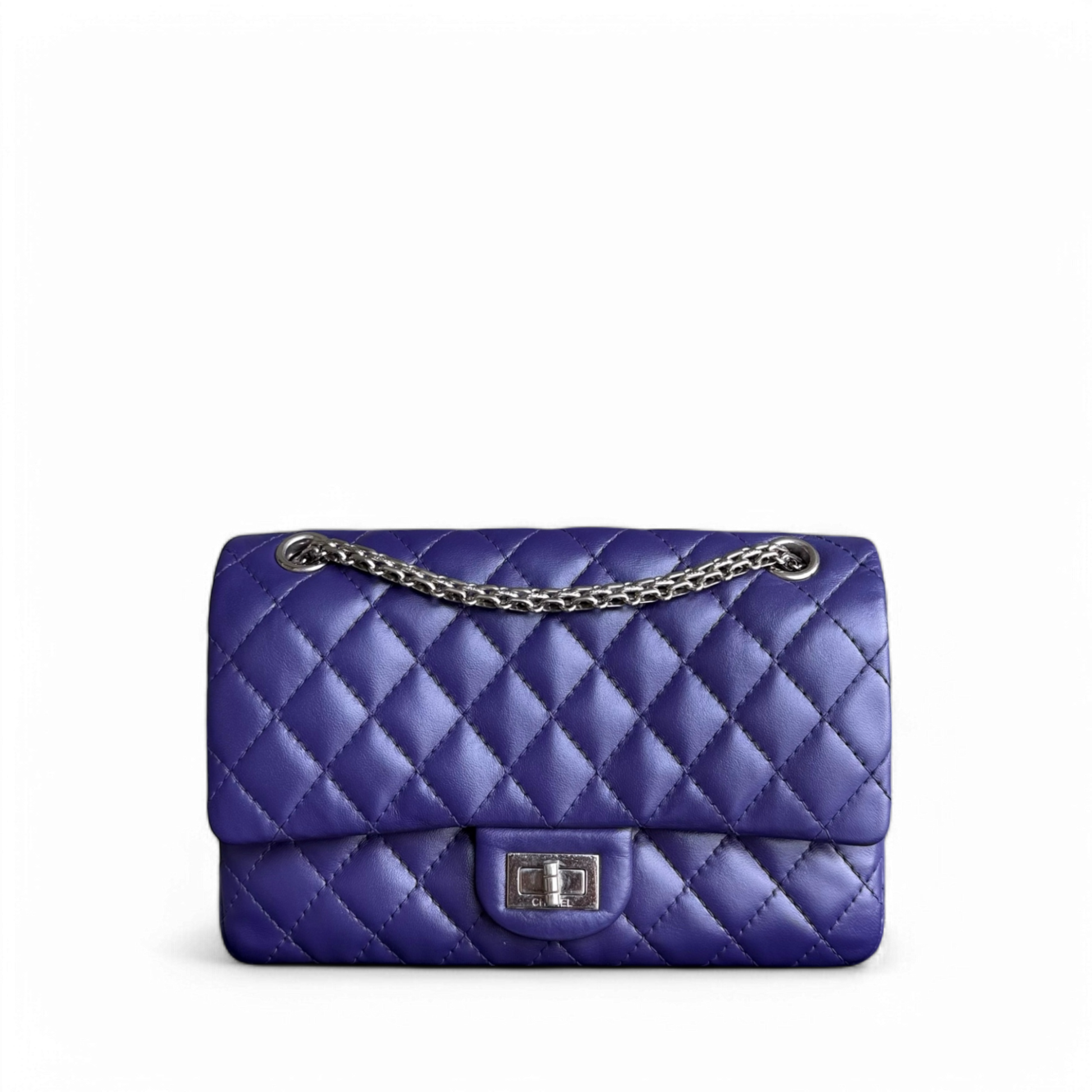 Chanel 2.55 Reissue 225 Small - 24CM Quilted Lambskin Dark Purple Series 14