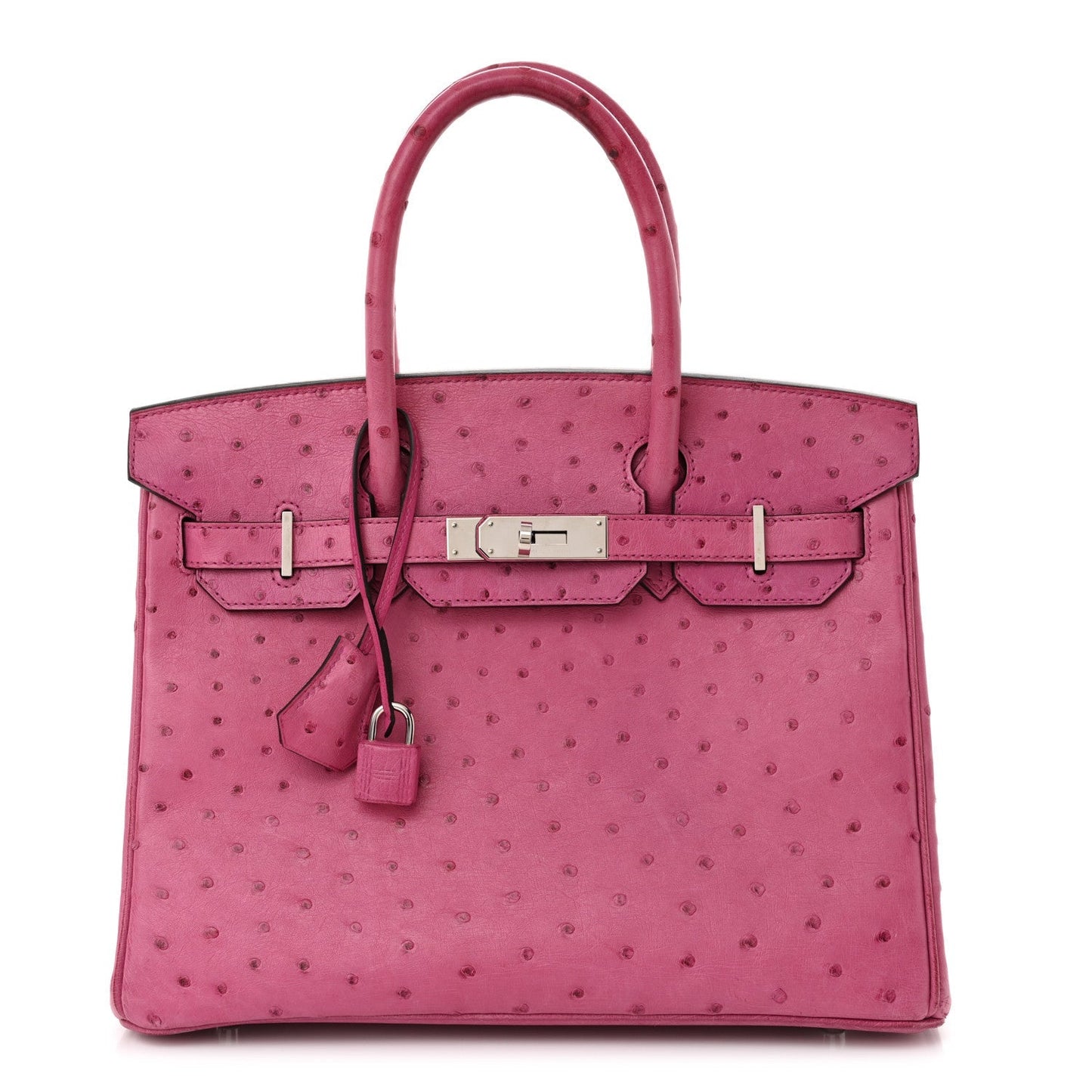Hermes Ostrich Birkin Rose Pourpre Handbag Travel Bag