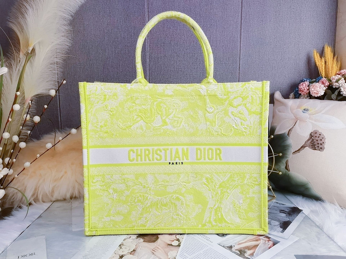 Book Yellow Cd Large Book Tote Bag