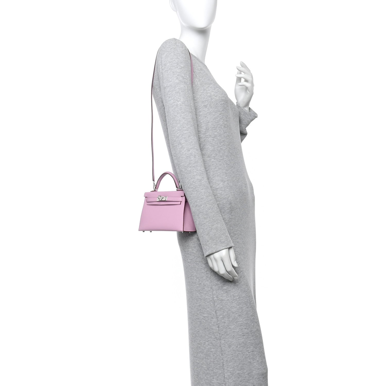 Hermes Epsom Kelly Sellier Mauve Sylvestre Handbag Mini Travel Bag