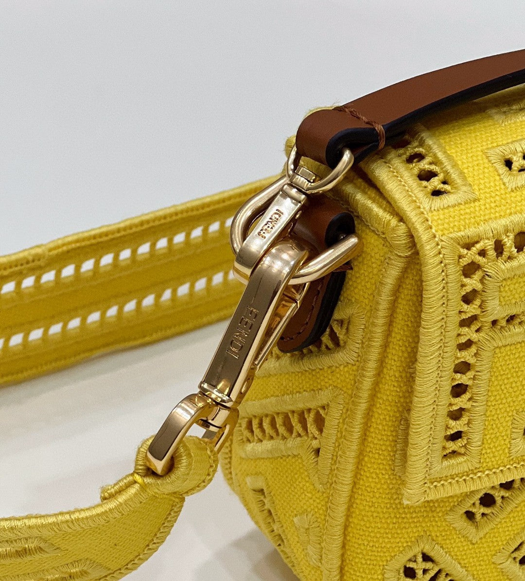 Fi Baguette Yellow With Embroidery Bag For Small Travel Bag