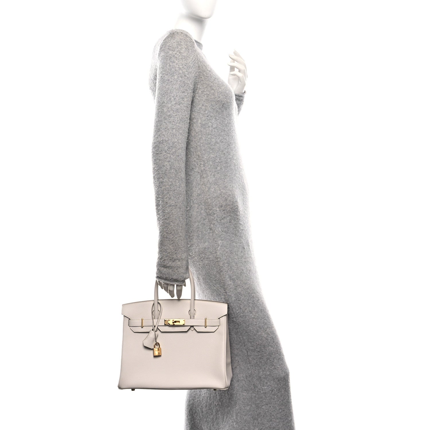 Hermes Epsom Birkin Gris Pale Handbag Travel Bag