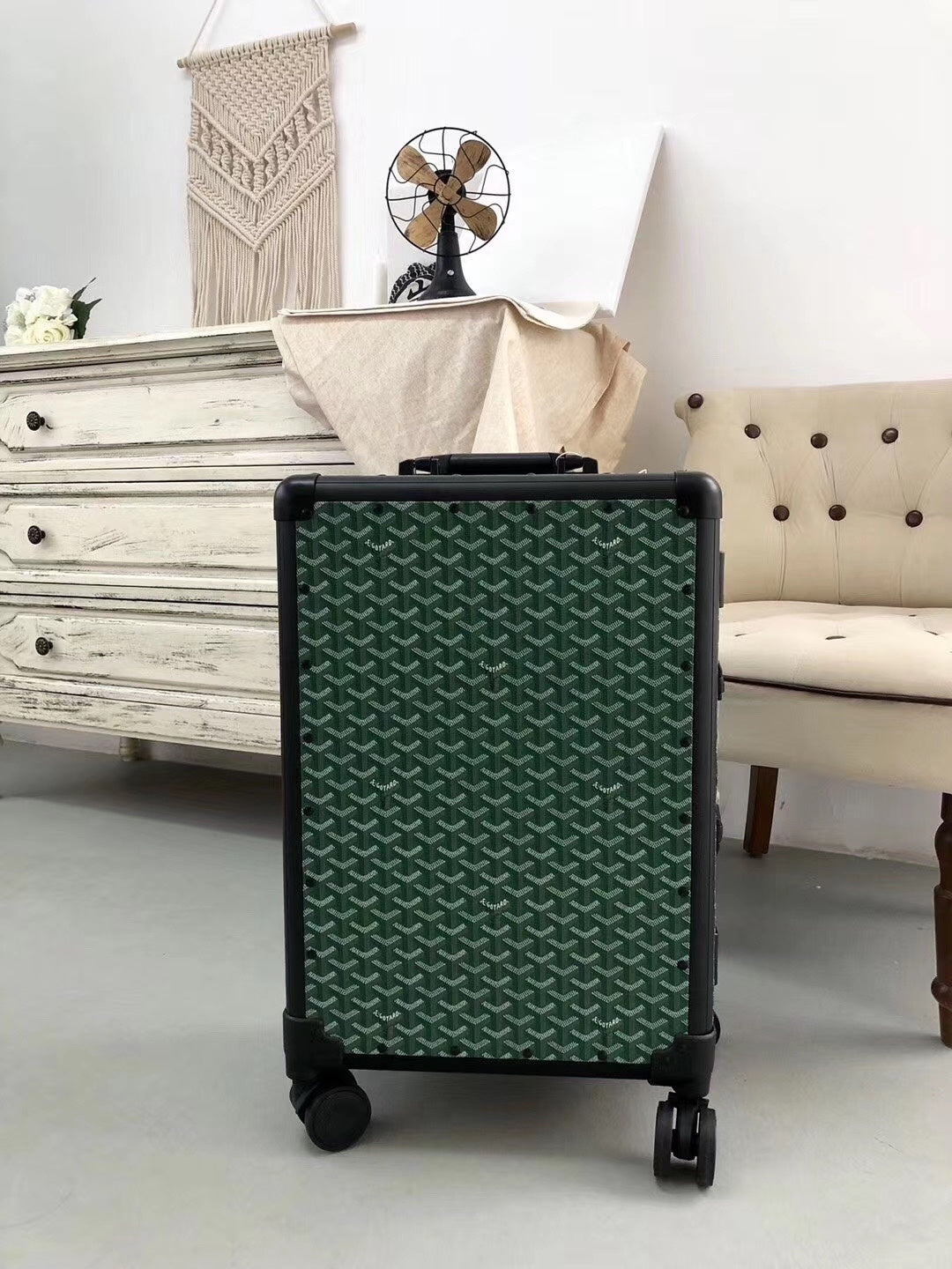 Gucci Goyard Rolling Vali For Men Lu age Green Travel Bag