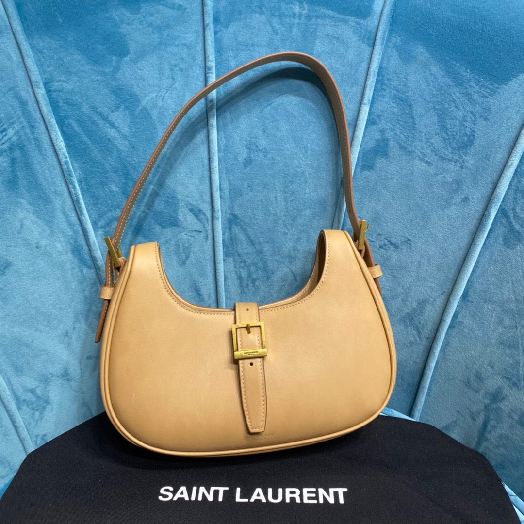 YSL Saint Laurent YSL Top Quality Le Fermoir Hobo Bag Brown Shoulder Bag