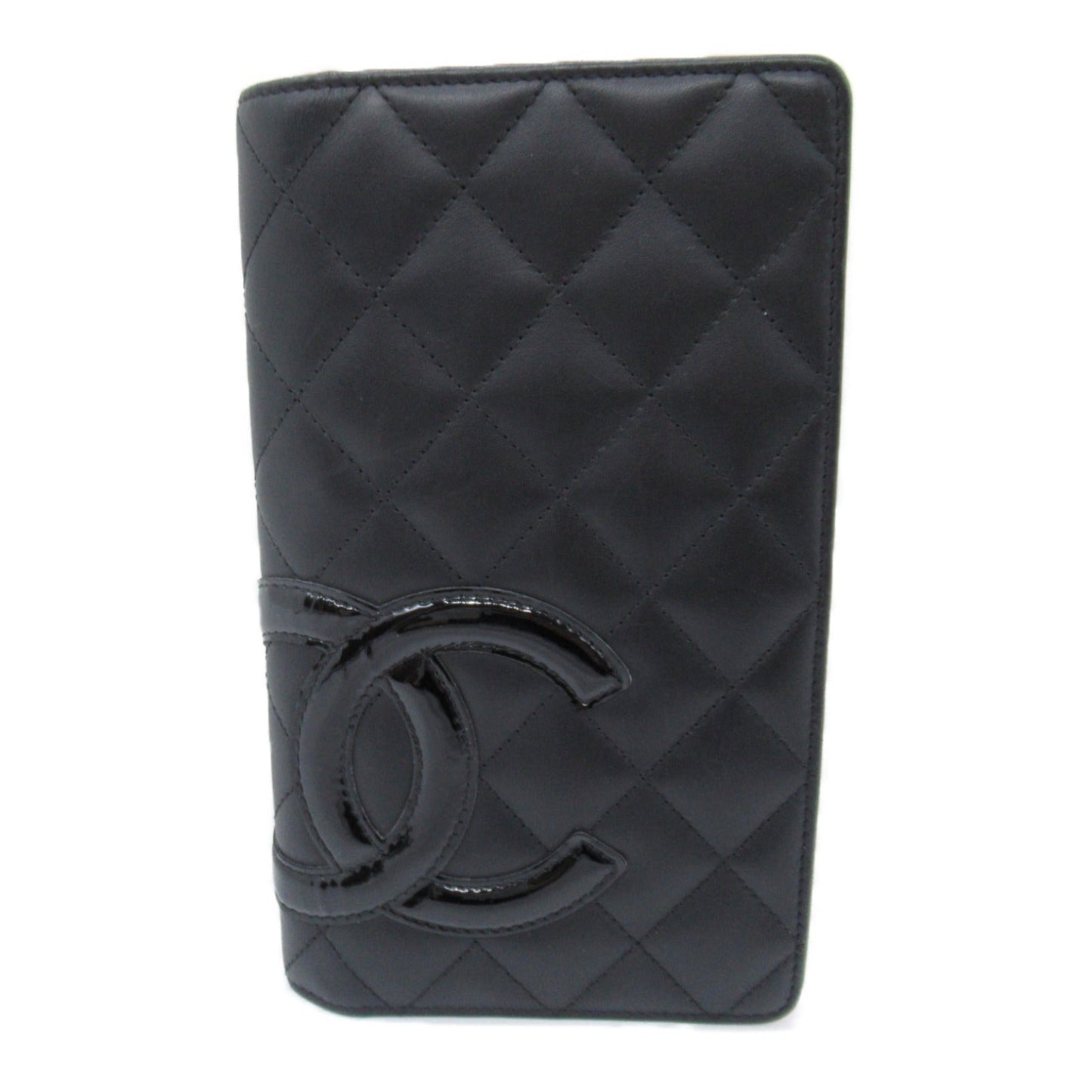 CHANEL Combon Line ZIP Long Wallet Two Fold Wallet Wallet Leather Emmeline  Black / Black ??