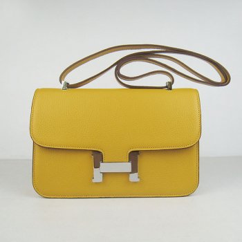 Hermes Luxury Constance Cm Togo Bag Yellow Leather Silver Travel Bag