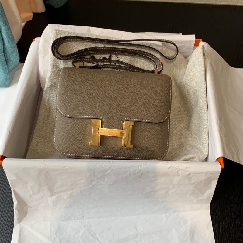Top Quality Constance Epsom Grey Galet For Shoulder Bag