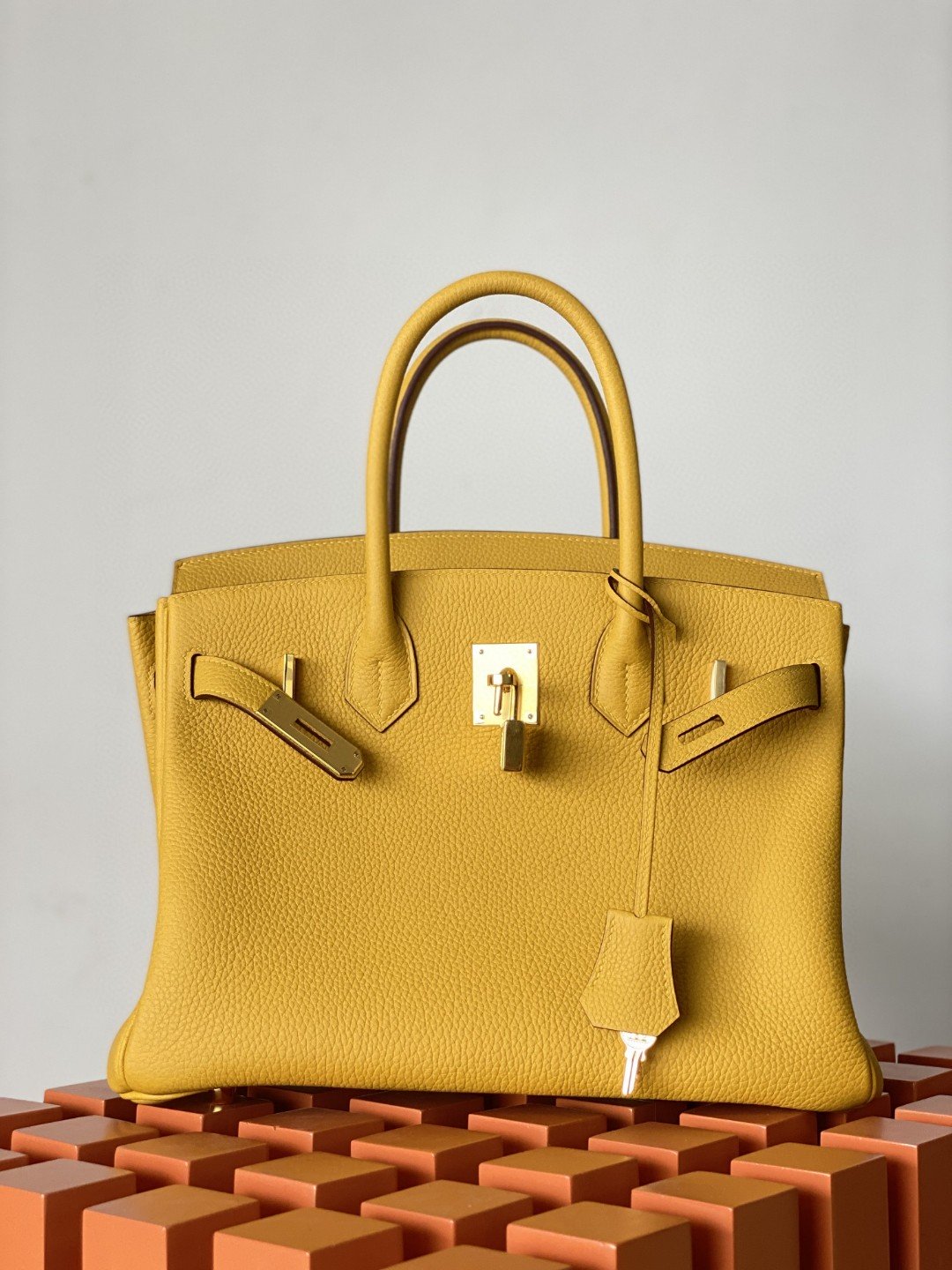 Top Quality Birkin Nata Swift Yellow For Gold Travel Bag