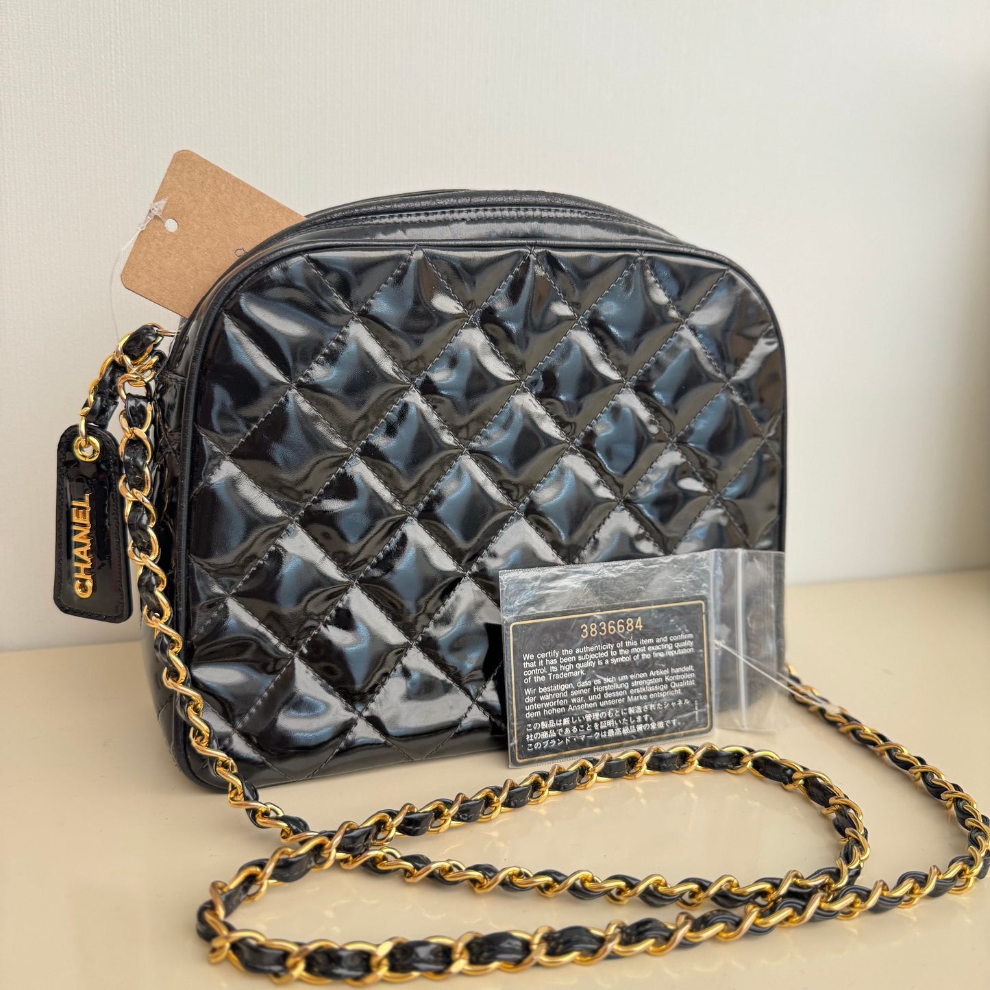 Chanel   Patent Quilted Camera Bag - Black Crossbody Bags, Handbags