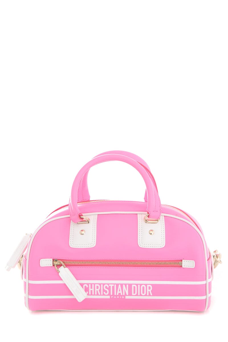 Dior Handbag Christian Hot Vibe Bowling Pink Small Zip