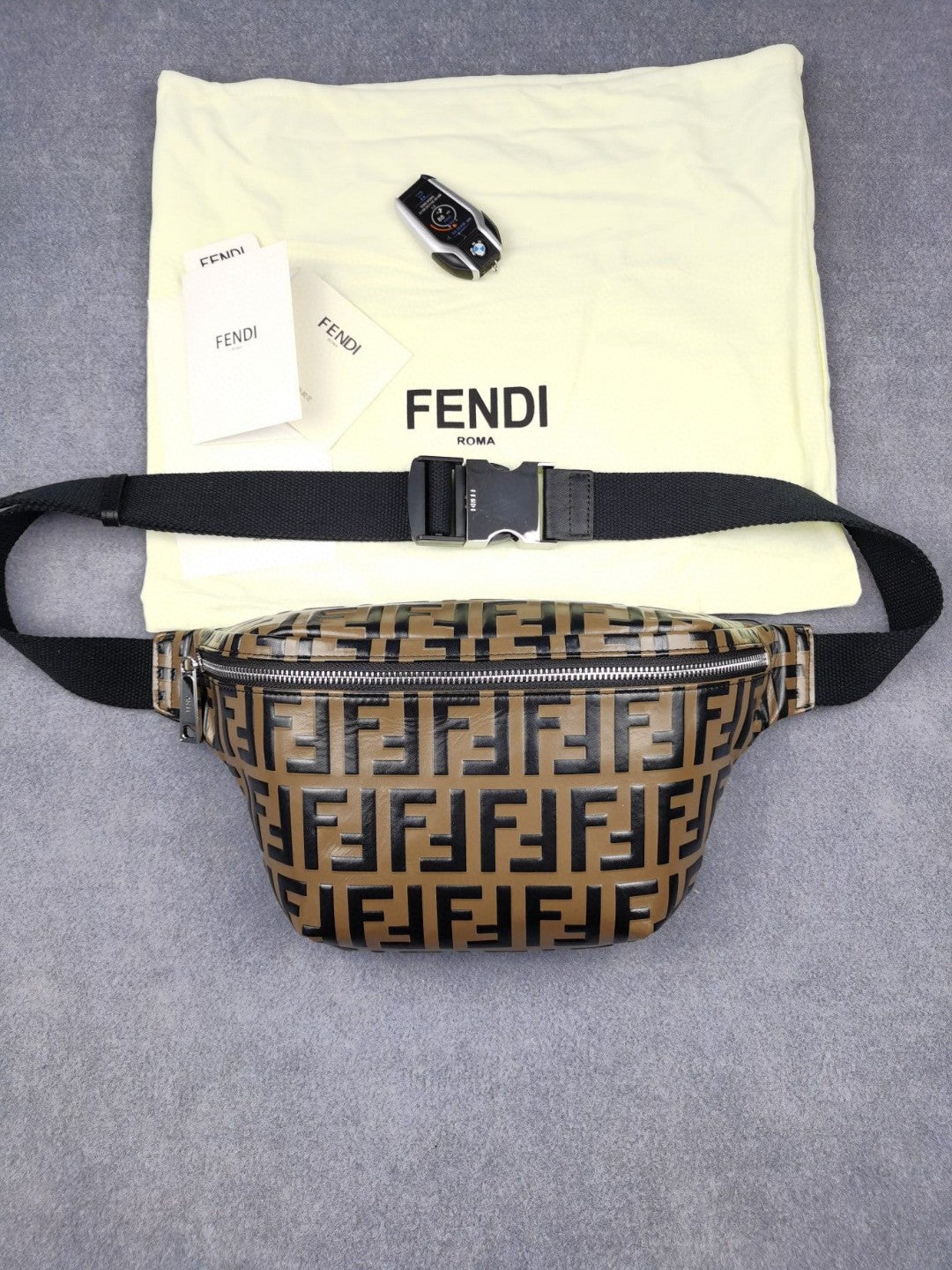 Fendi Top QualityTop Quality Belt Men, Brown FF Accessory