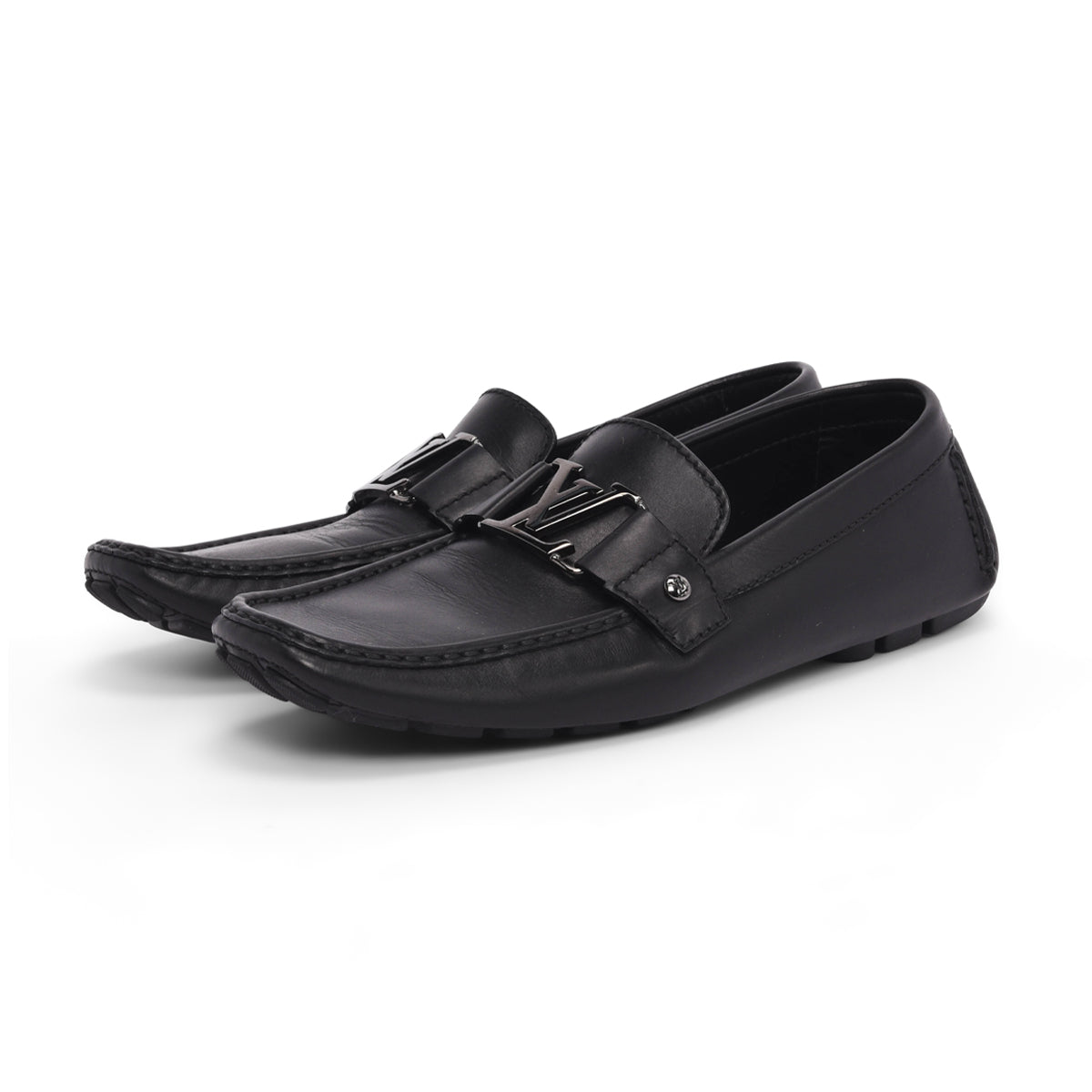 Louis Vuitton Black Calfskin Monte Carlo Mocassins 8.5 Women Shoes