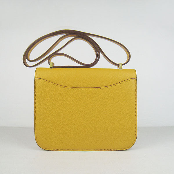 Hermes Luxury Constance Cowskin Bag H Yellow Golden Leather Travel Bag