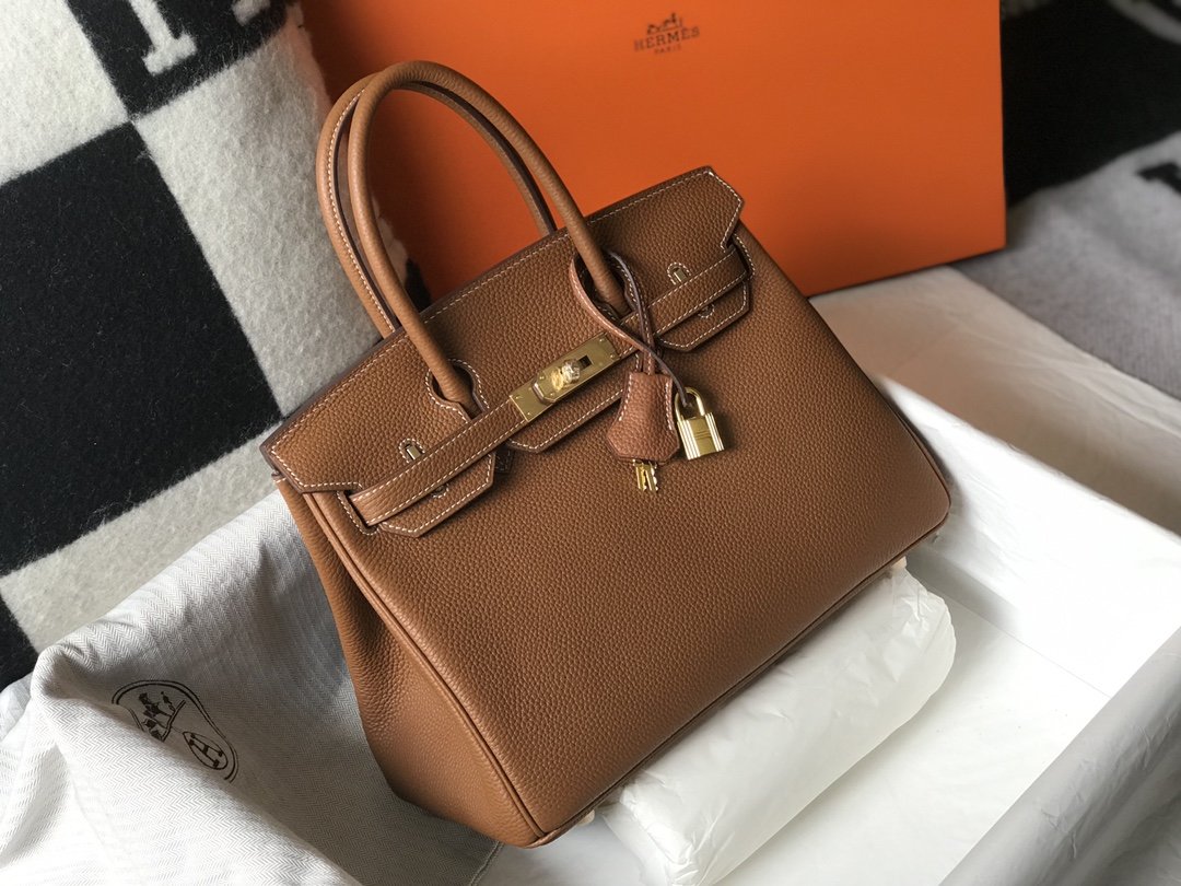 Top Quality Birkin Epsom Hardware Bag For Brown Gold Shoulder Bag