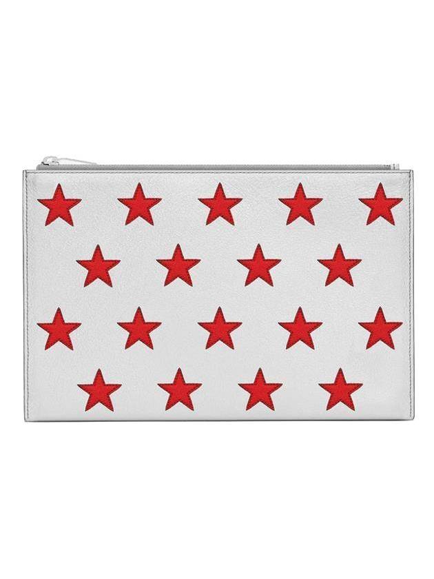 YSL Saint Laurent Saint Laurent Trending Star Point Clutch Bag Red Silver