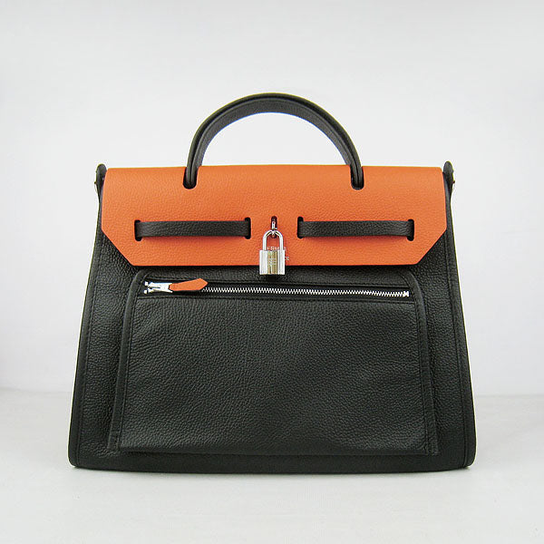 Hermes Luxury Herbag Ladies Orange Travel Bag
