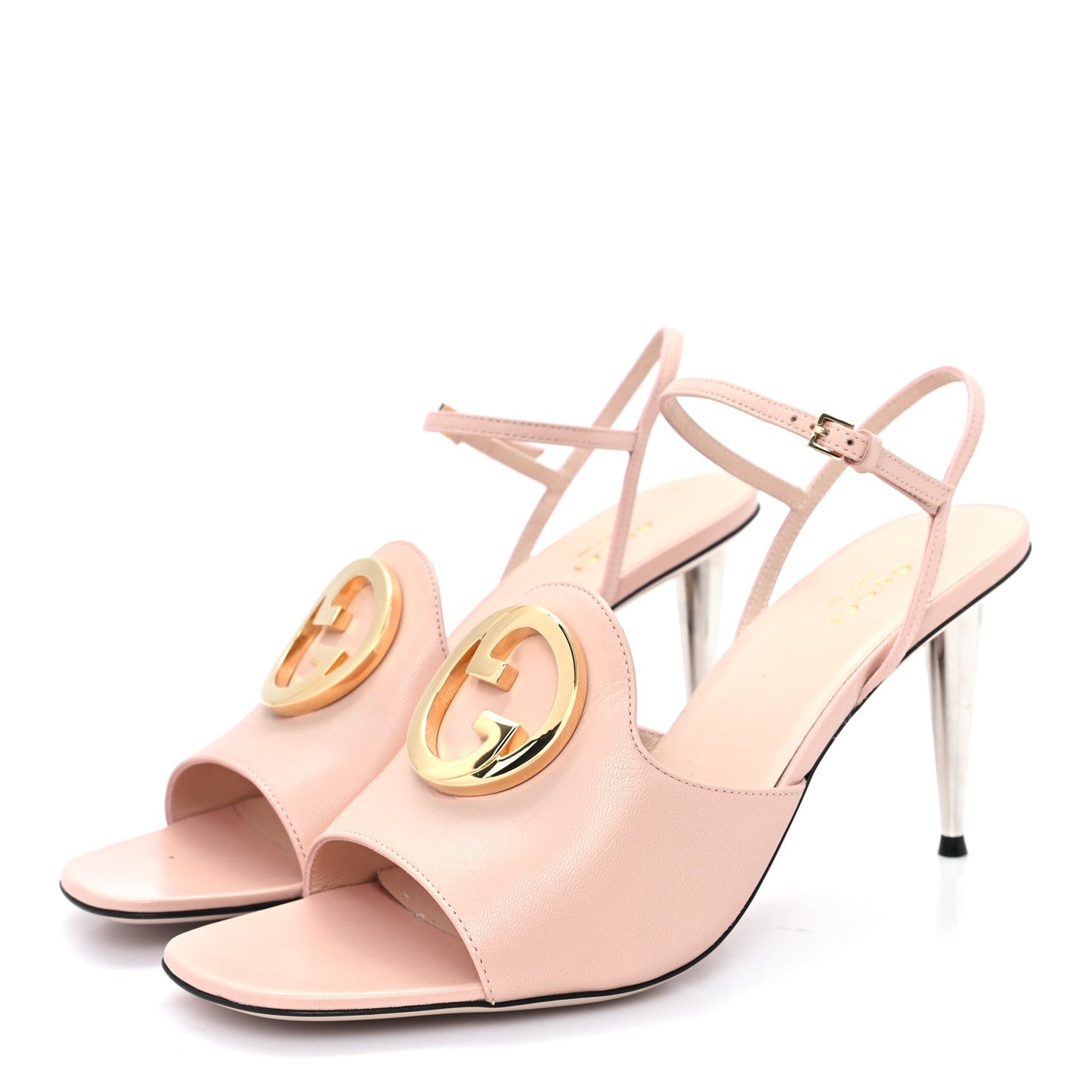 Gucci Malaga Kid Blondie 85mm Slingback Sandals 40 Perfect Pink