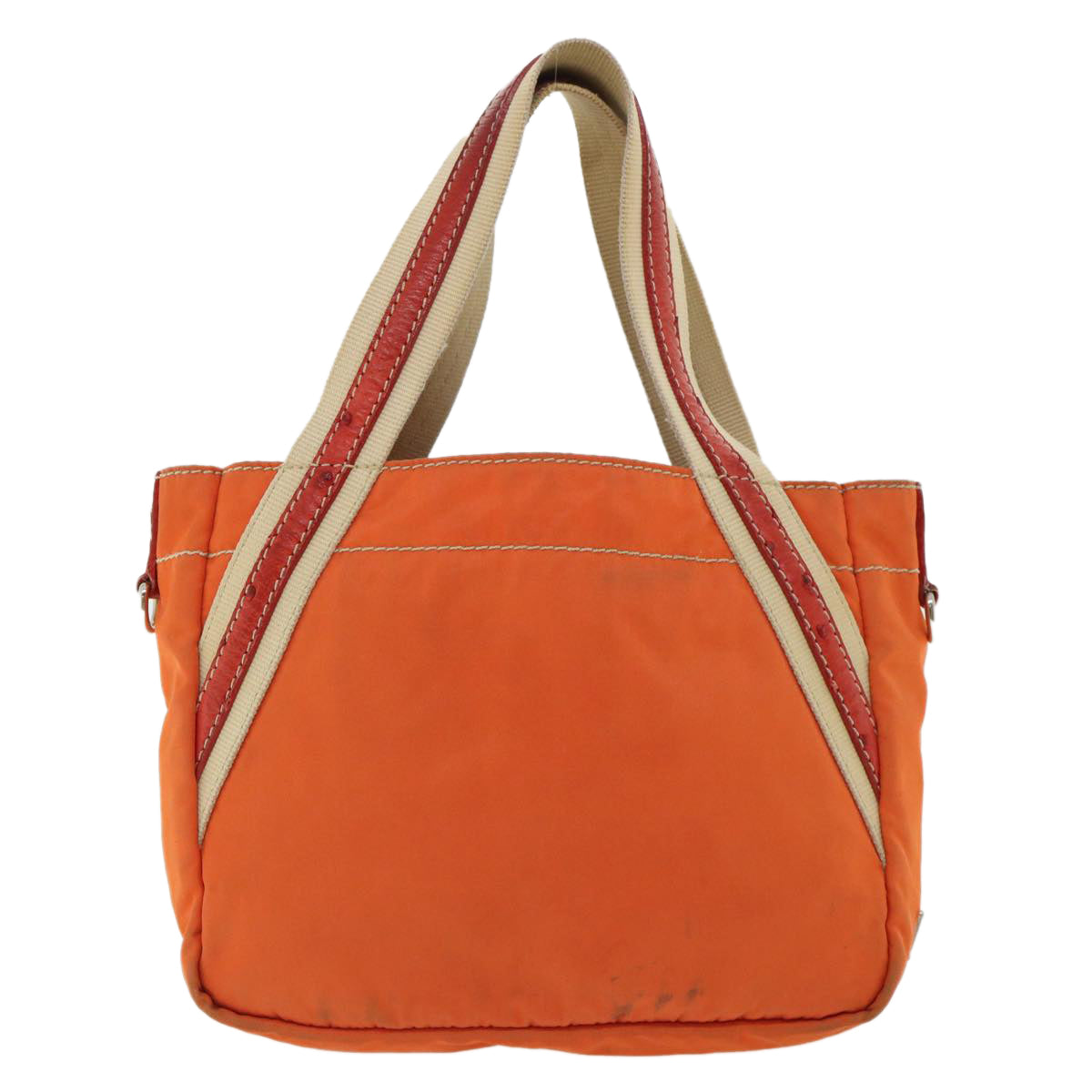 Prada Hand Bag Nylon Orange Travel Bag