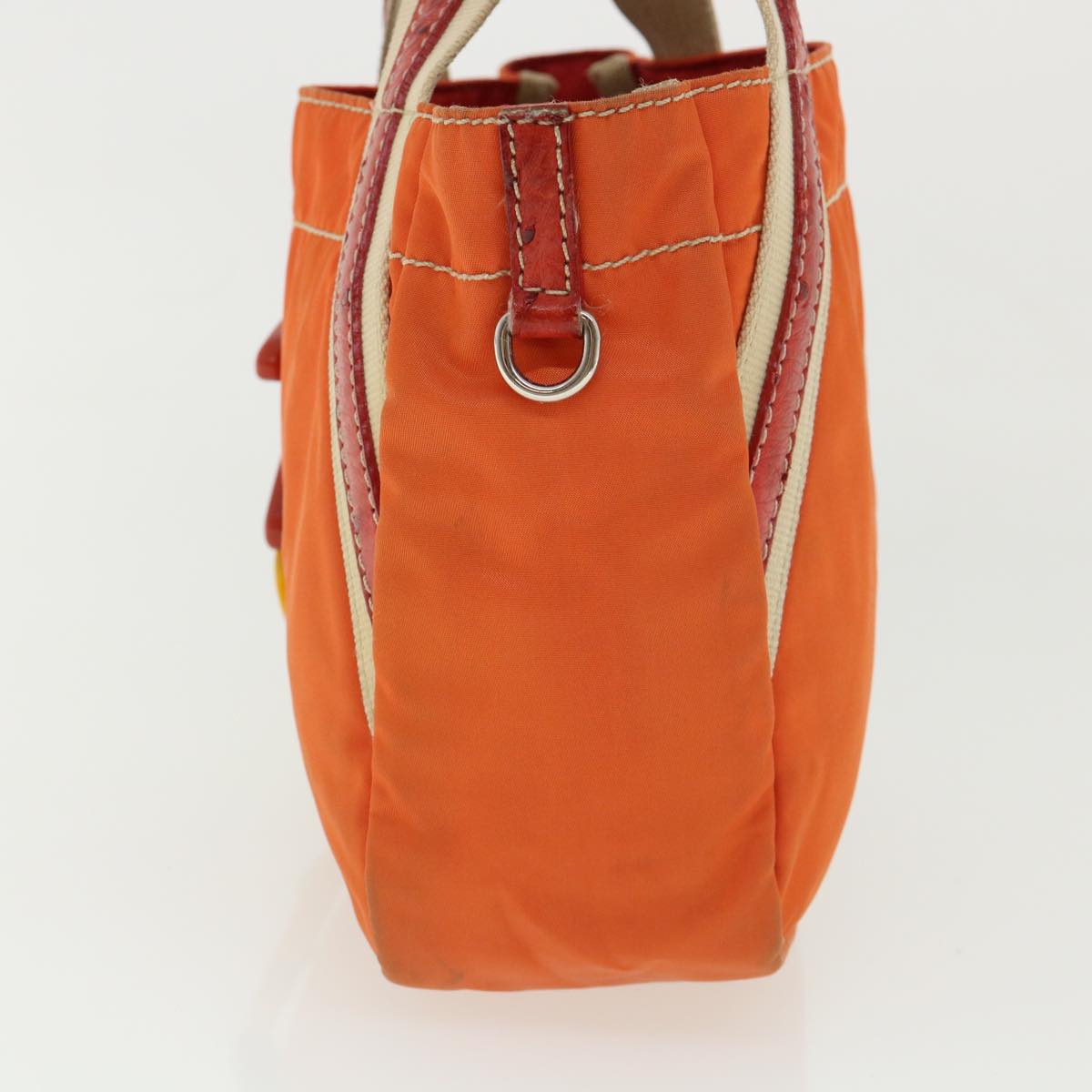 Prada Hand Bag Nylon Orange Travel Bag